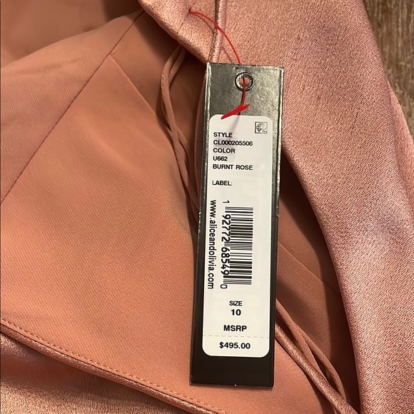 NWT Alice + Olivia Julietta Slip Dress in Burn Rose - Picture 7 of 9